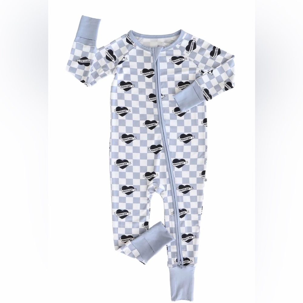 Caden Lane Mama's Boy Convertible Bamboo Zip Romper 0-3 months